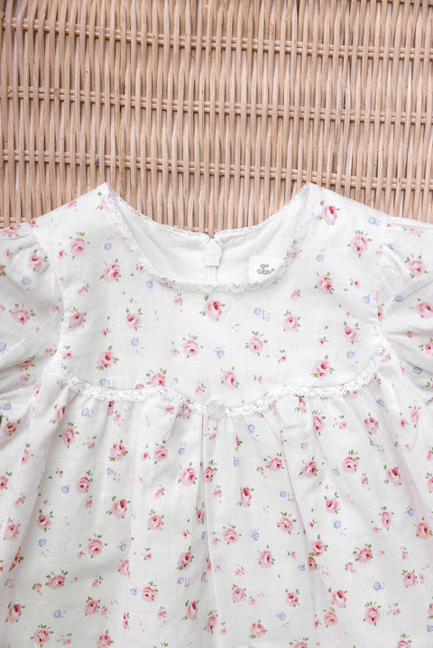 Robe - Ecru motif fleuris - Image principale