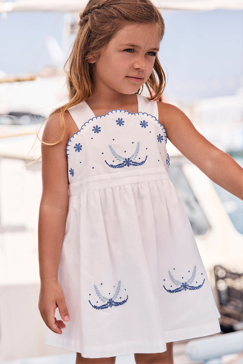 Vestito - Bianco cotone Ricamo - Image principale