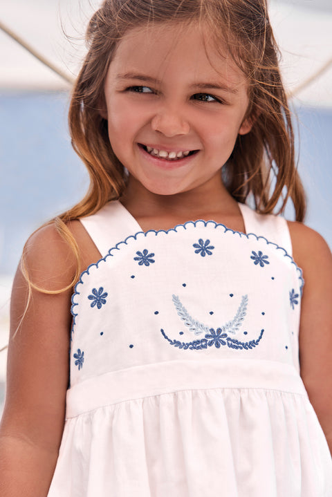 Vestito - Bianco cotone Ricamo - Image principale
