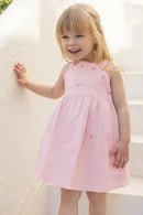 Dress - Pale pink cotton Embrodery