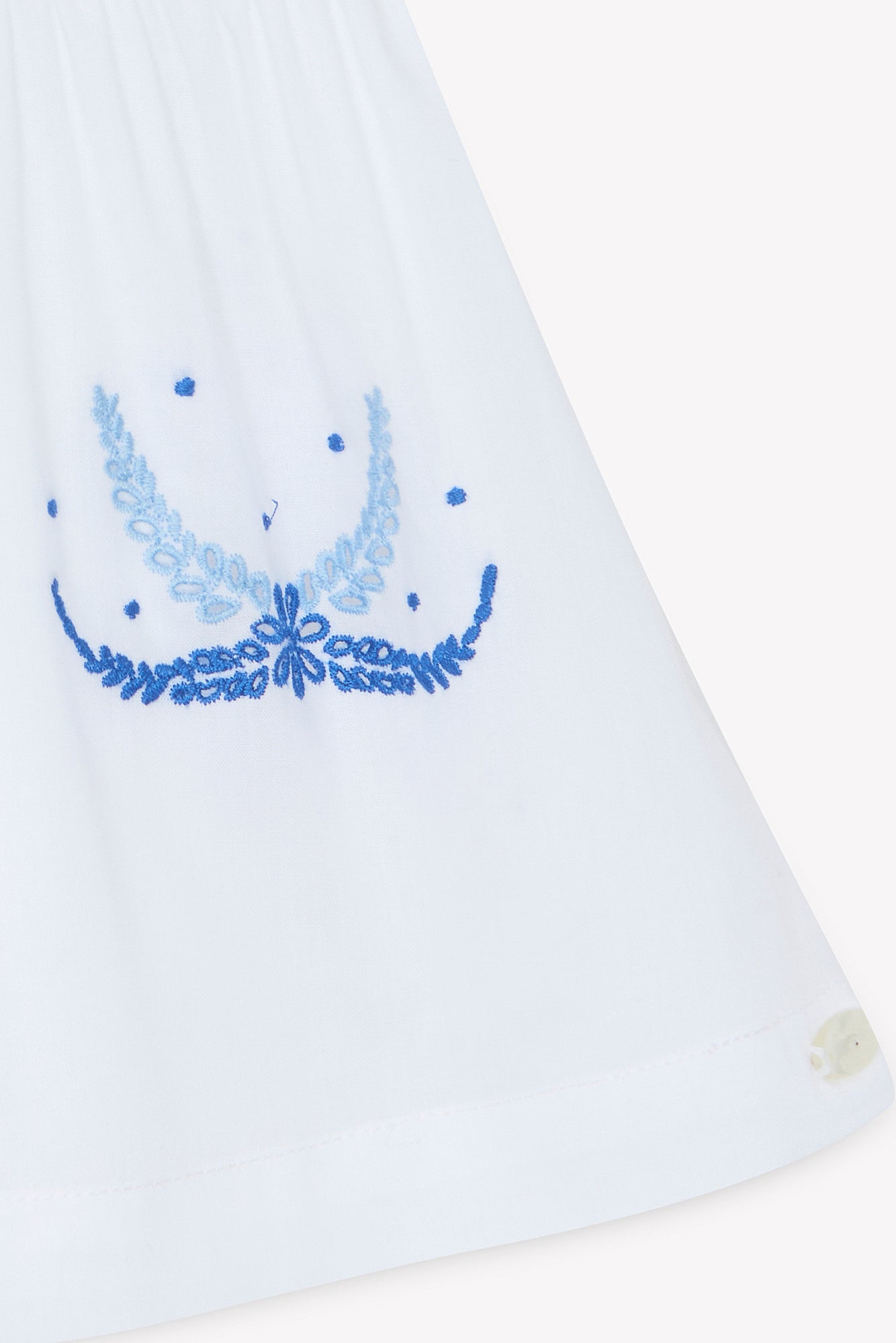 Kleid - Weiss Baumwolle Stickerei