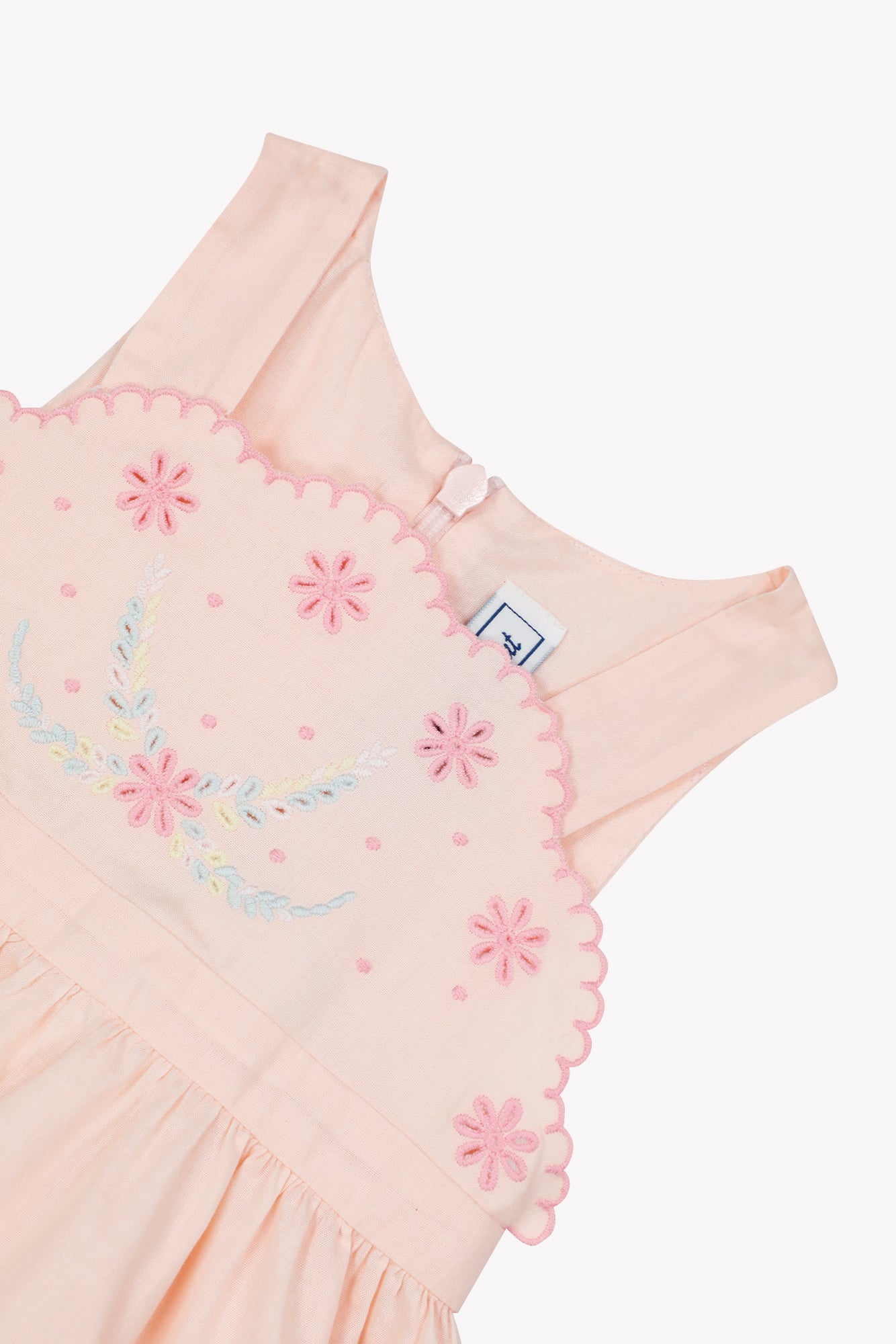 Dress - Pale pink cotton Embrodery