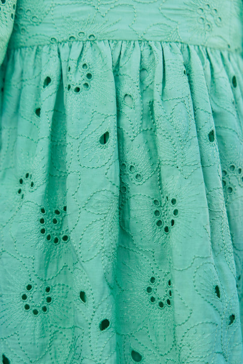 Vestido - Verde Bordado Inglés - Image principale