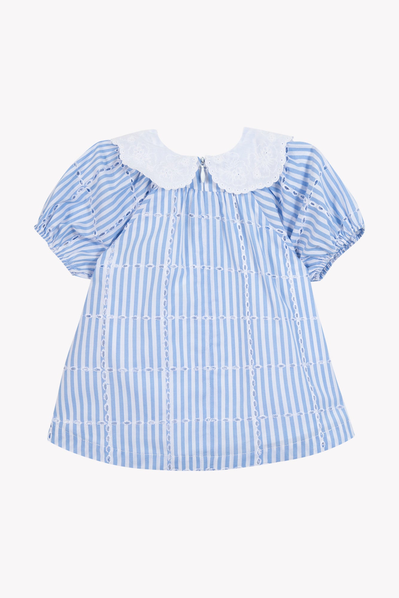 Vestido - Algodón azul Cuello Peter Pan