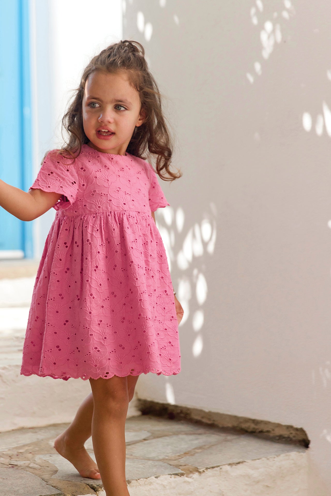 tartine et chocolat pink dress Dress - Pink cotton embroidery flowers girl