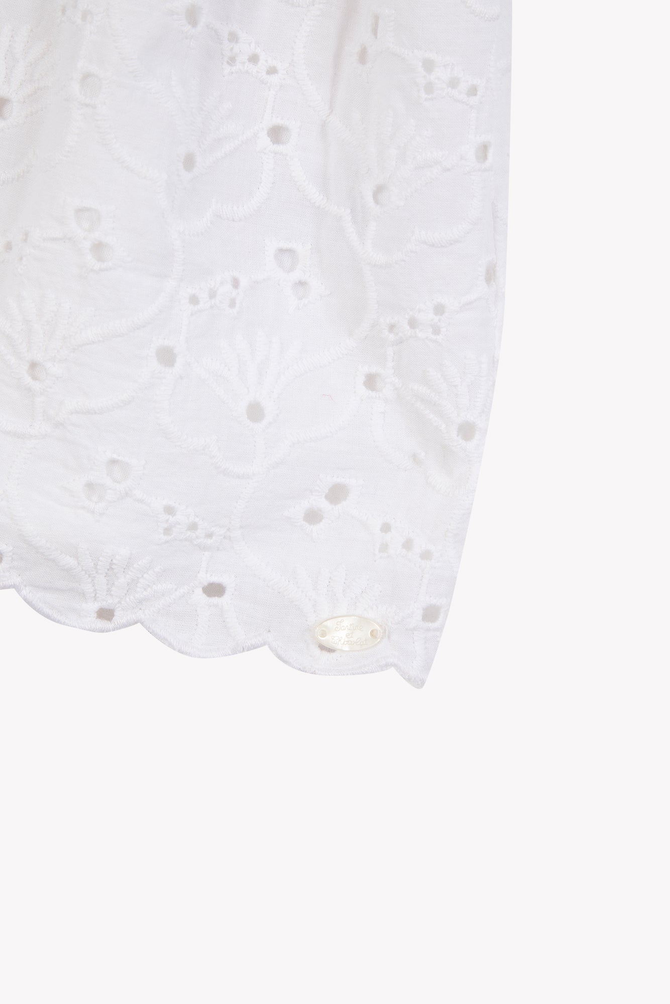 Kleid - Weiss Baumwolle Stickerei Englisch
