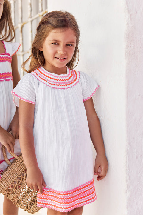 Robe - Blanc coton escale au soleil - Image principale