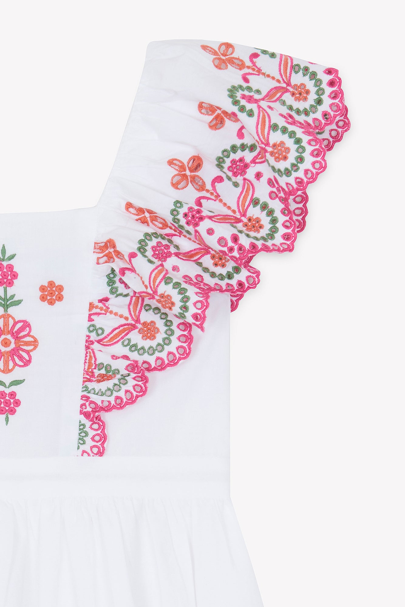 Robe - Blanc coton brodé