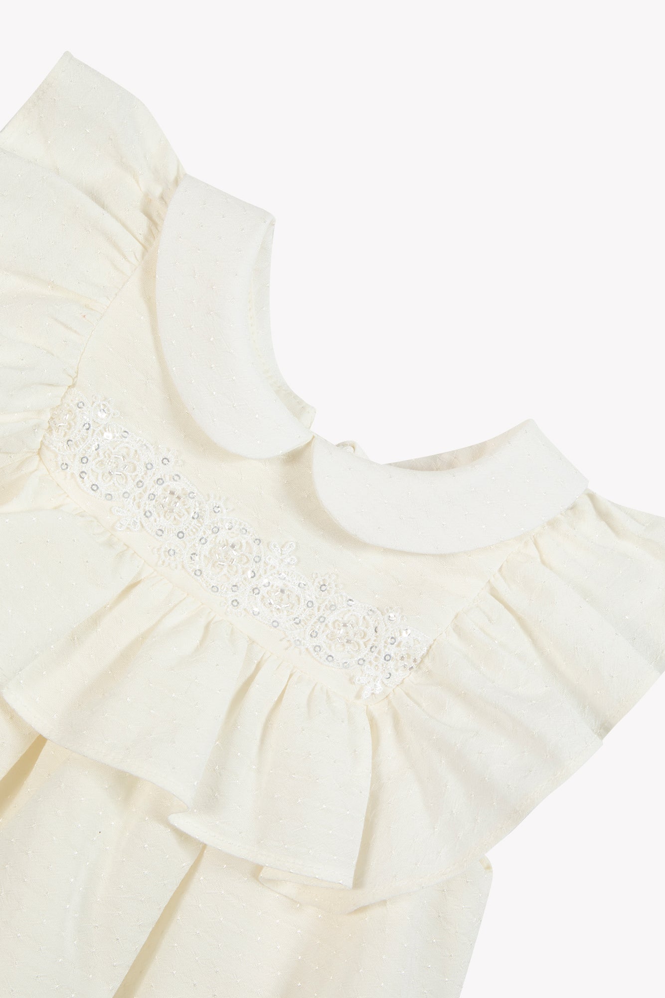 Robe - Ecru col claudine