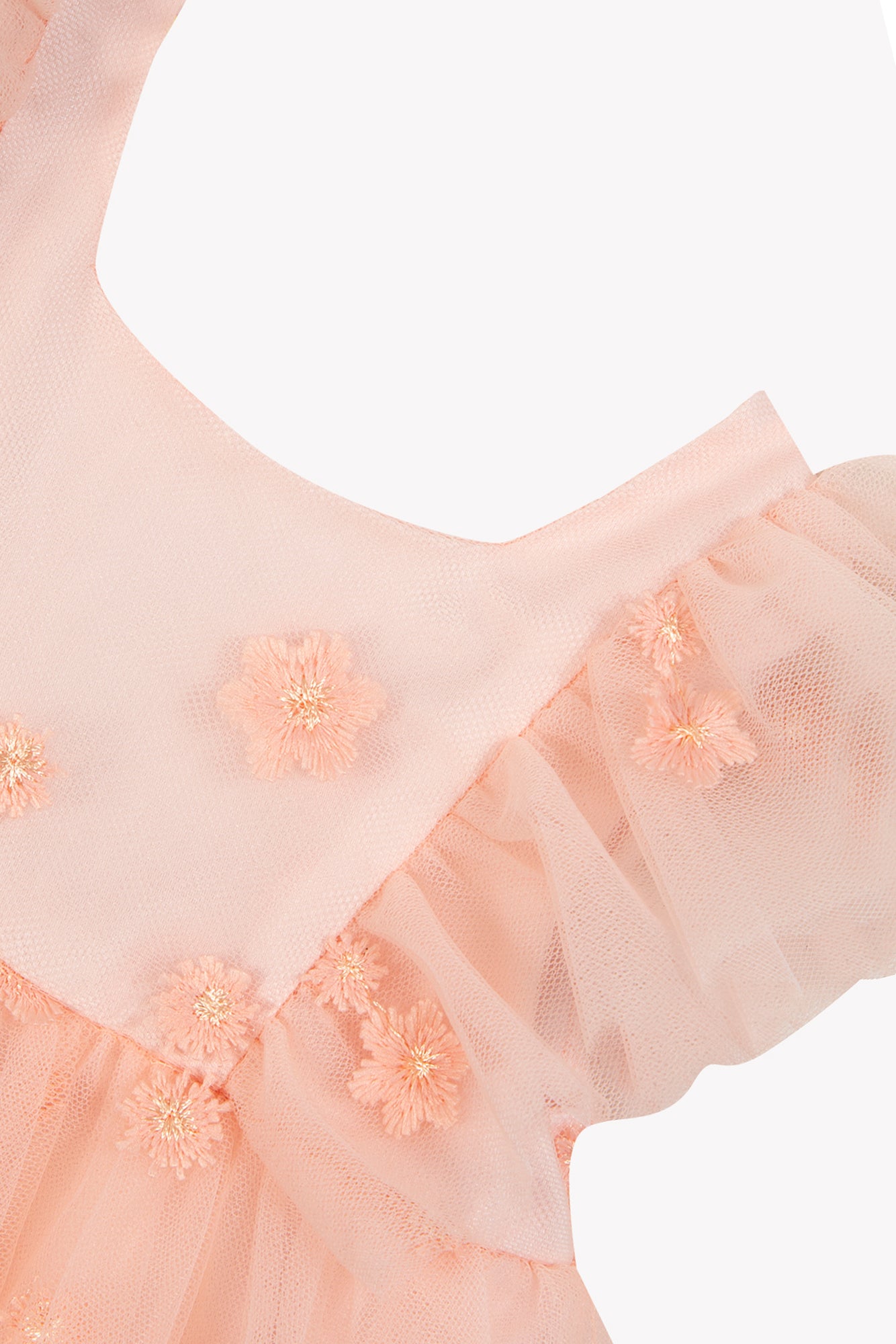 Dress - Pink tulle flower pattern