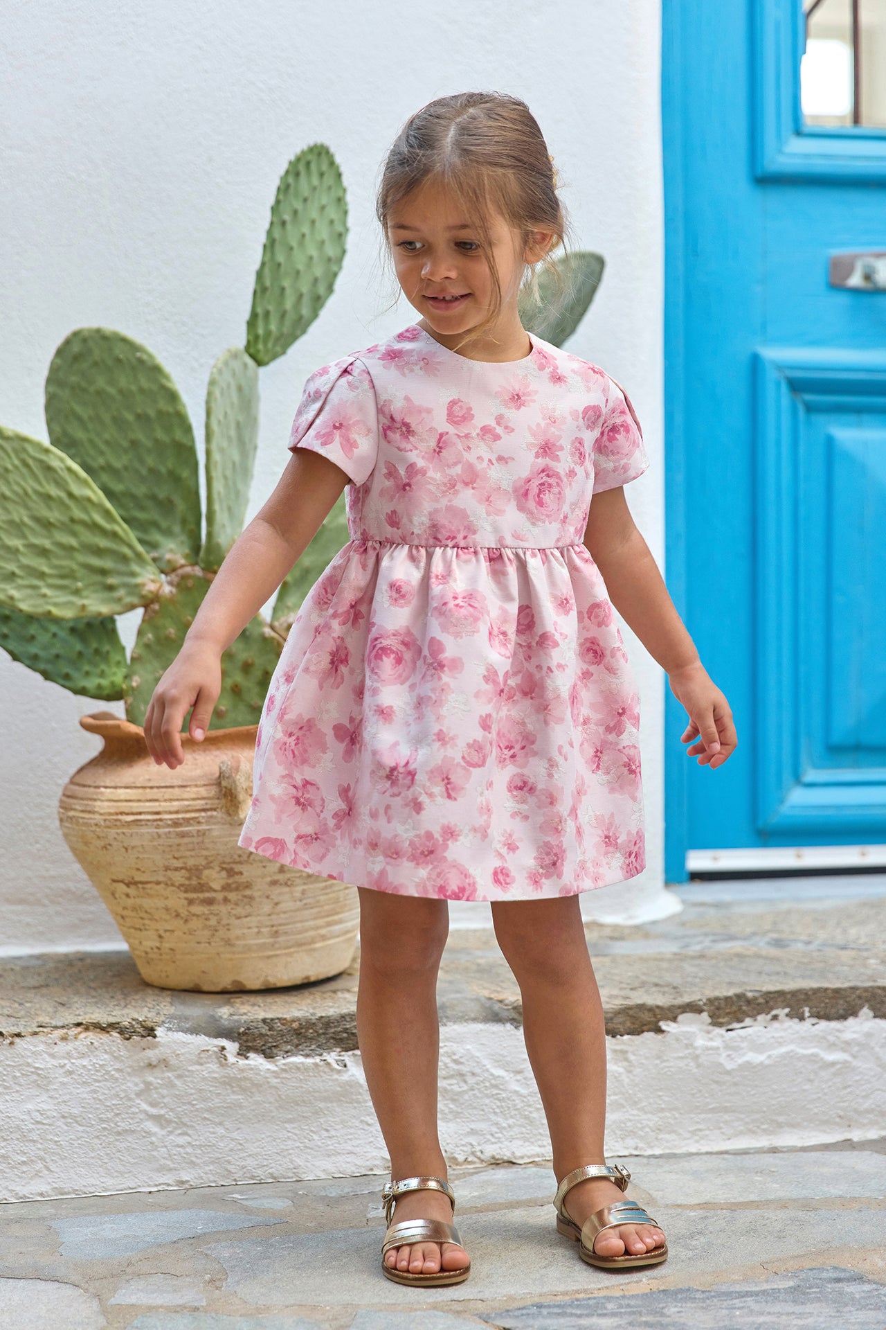 tartine et chocolat pink dress Dress - Pink ancient Embrodery flowers girl