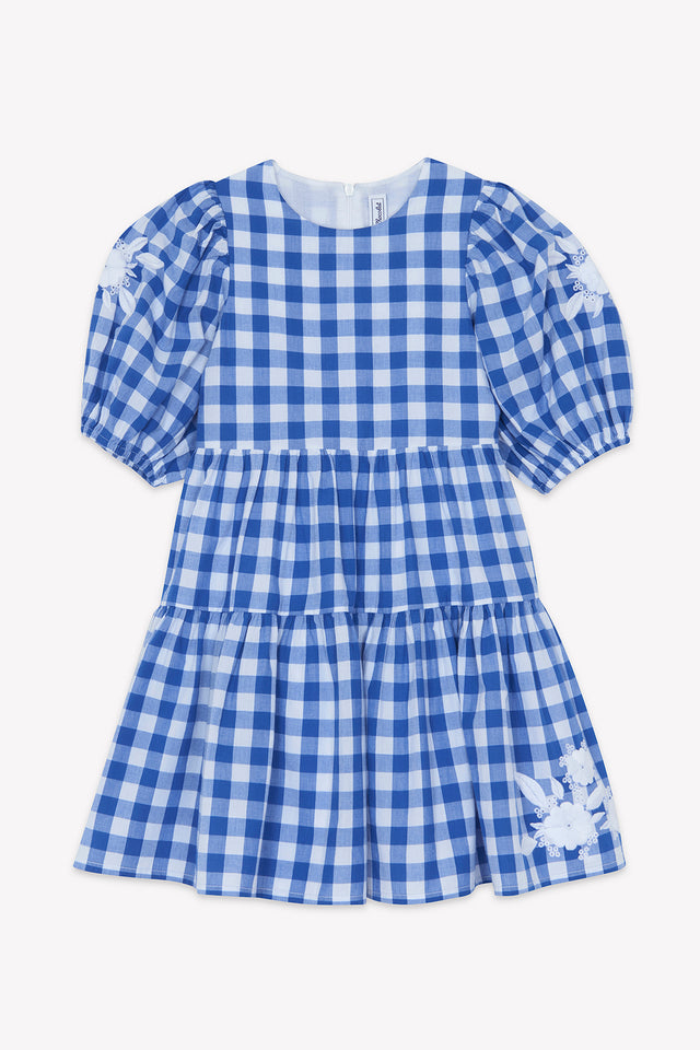 Dress - Blue electric pattern Two-tone gingham - Image principale