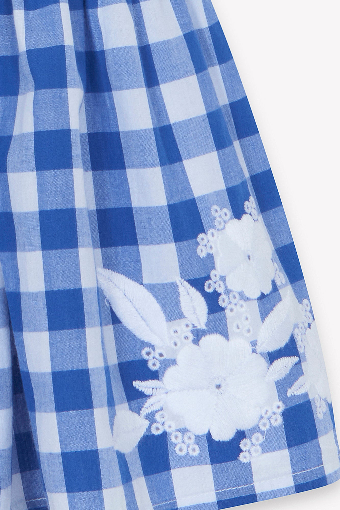 Kleid - Blau elektrisches Muster Zweifarbiges Gingham