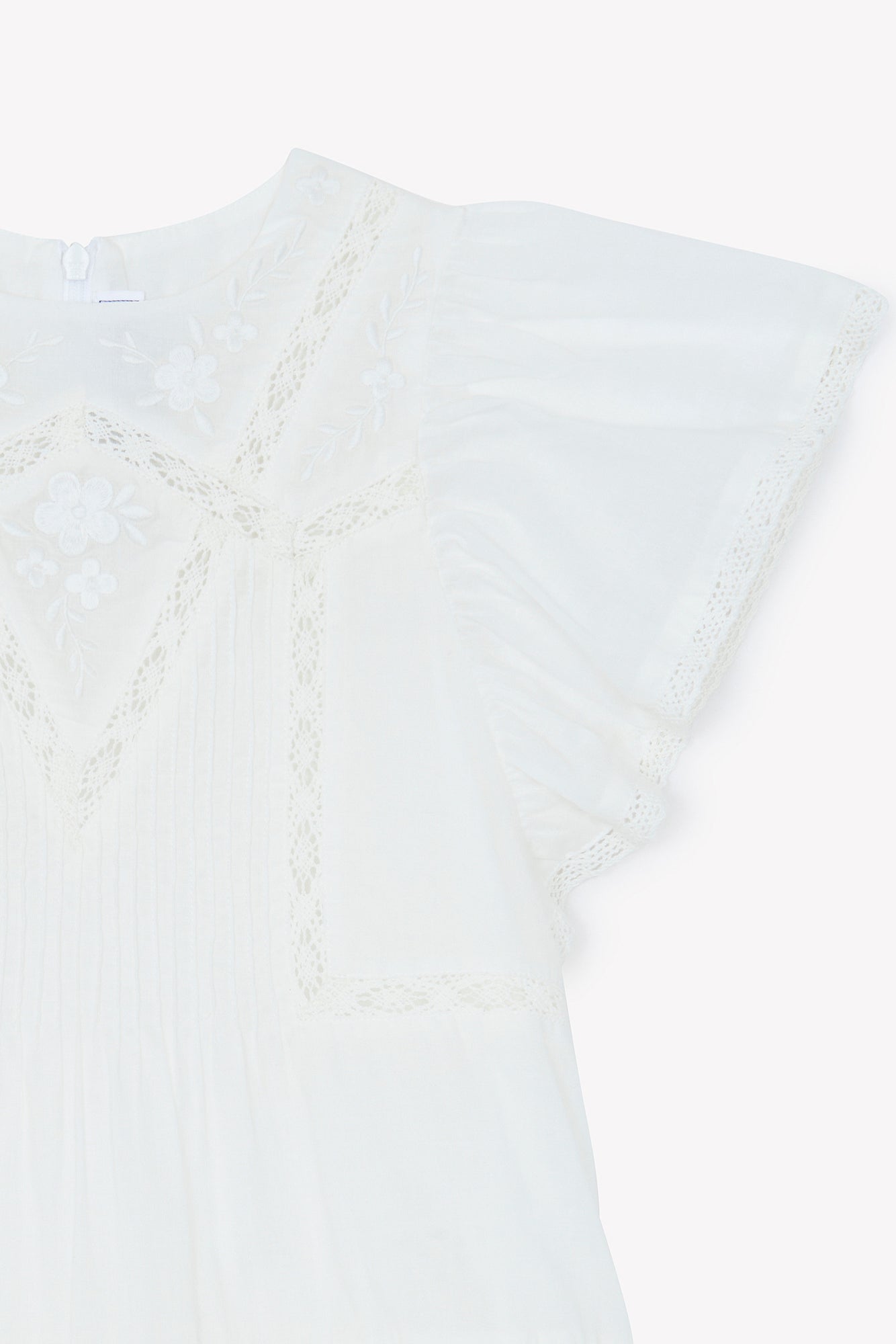 Robe - Blanc coton dentelle