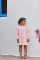 Robe - Rose molleton imprimé illustration Toile de Jouy