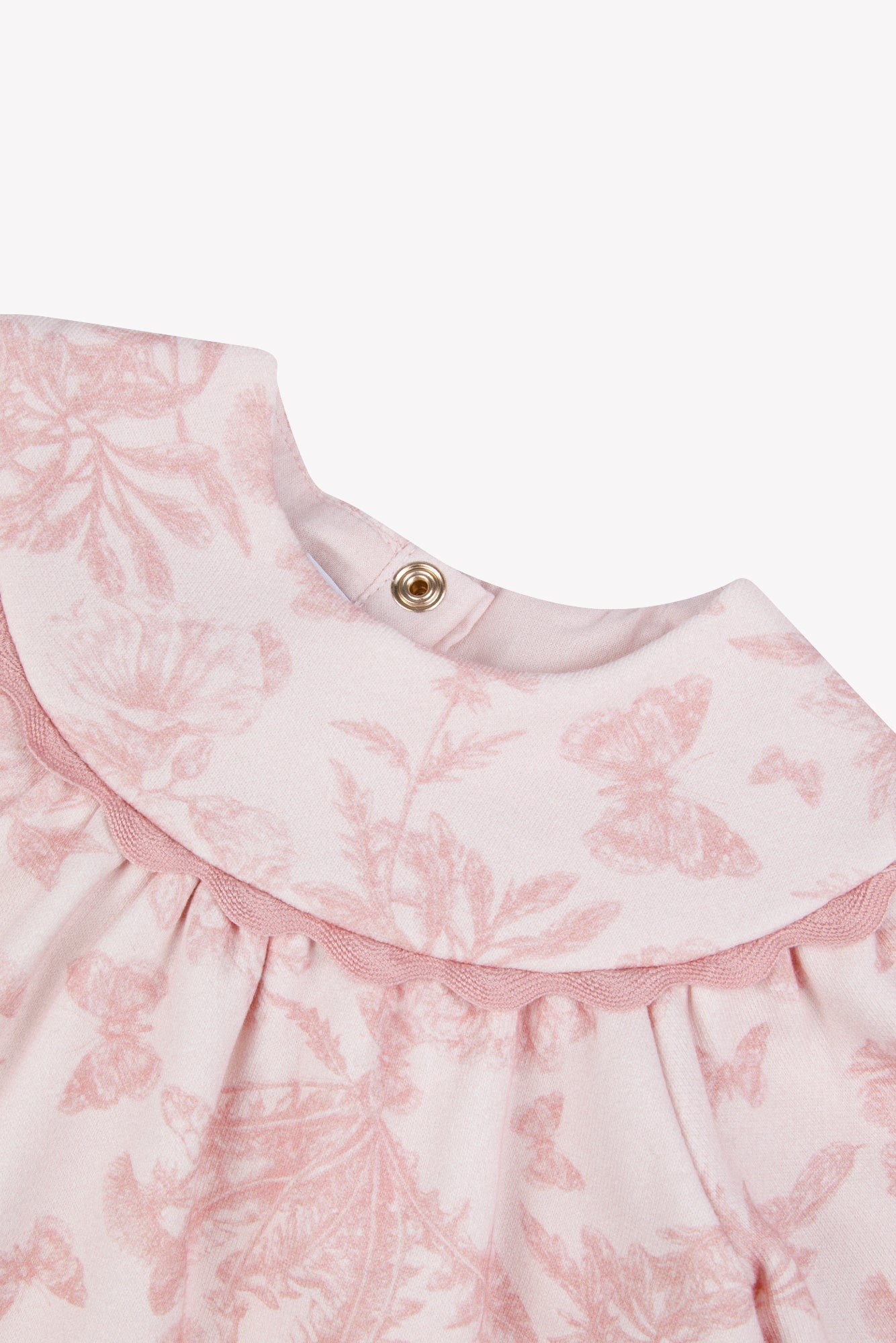 Robe - Rose molleton imprimé inspiration Toile de Jouy