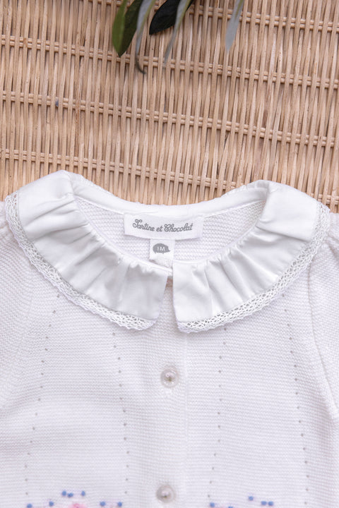 Langer Overall - Ecru Baumwollblume - Image principale