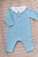 Combinaison longue - Bleu horizon chiné coton