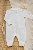 Langer Overall - Ecru Baumwolle Zopf