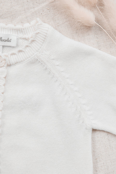 Langer Overall - Ecru Baumwolle Zopf - Image principale