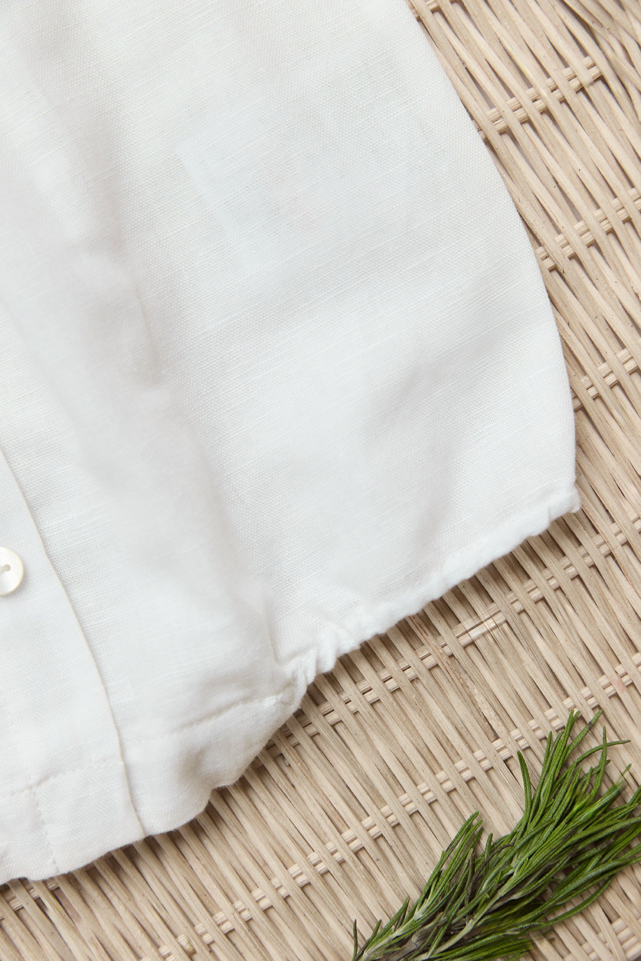 Kurzer Overall - Ecru Baumwollkittel