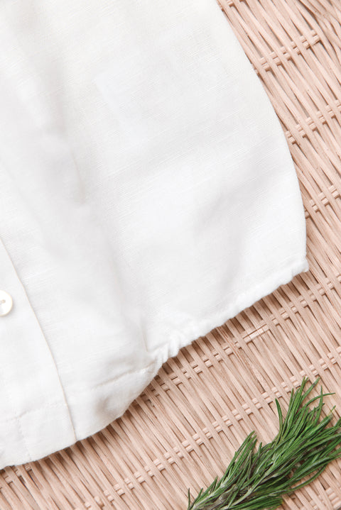 Kurzer Overall - Ecru Baumwollkittel - Image principale