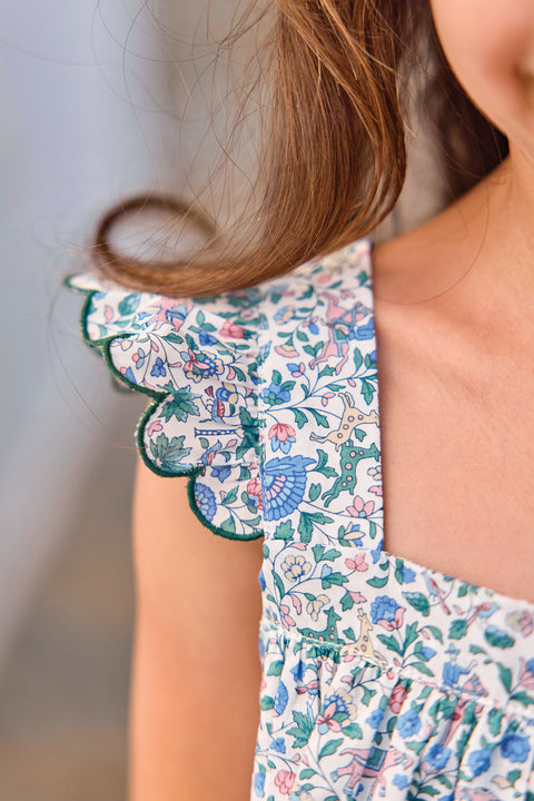 Completo breve - Blu Stampatessuto Liberty - Image principale