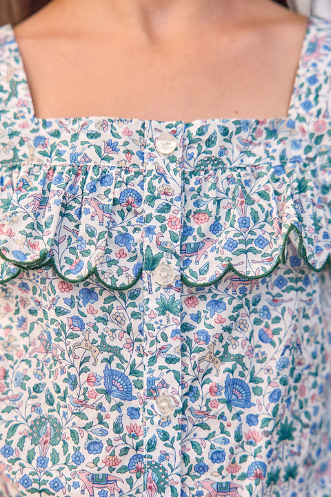 Completo breve - Blu Stampatessuto Liberty - Image principale