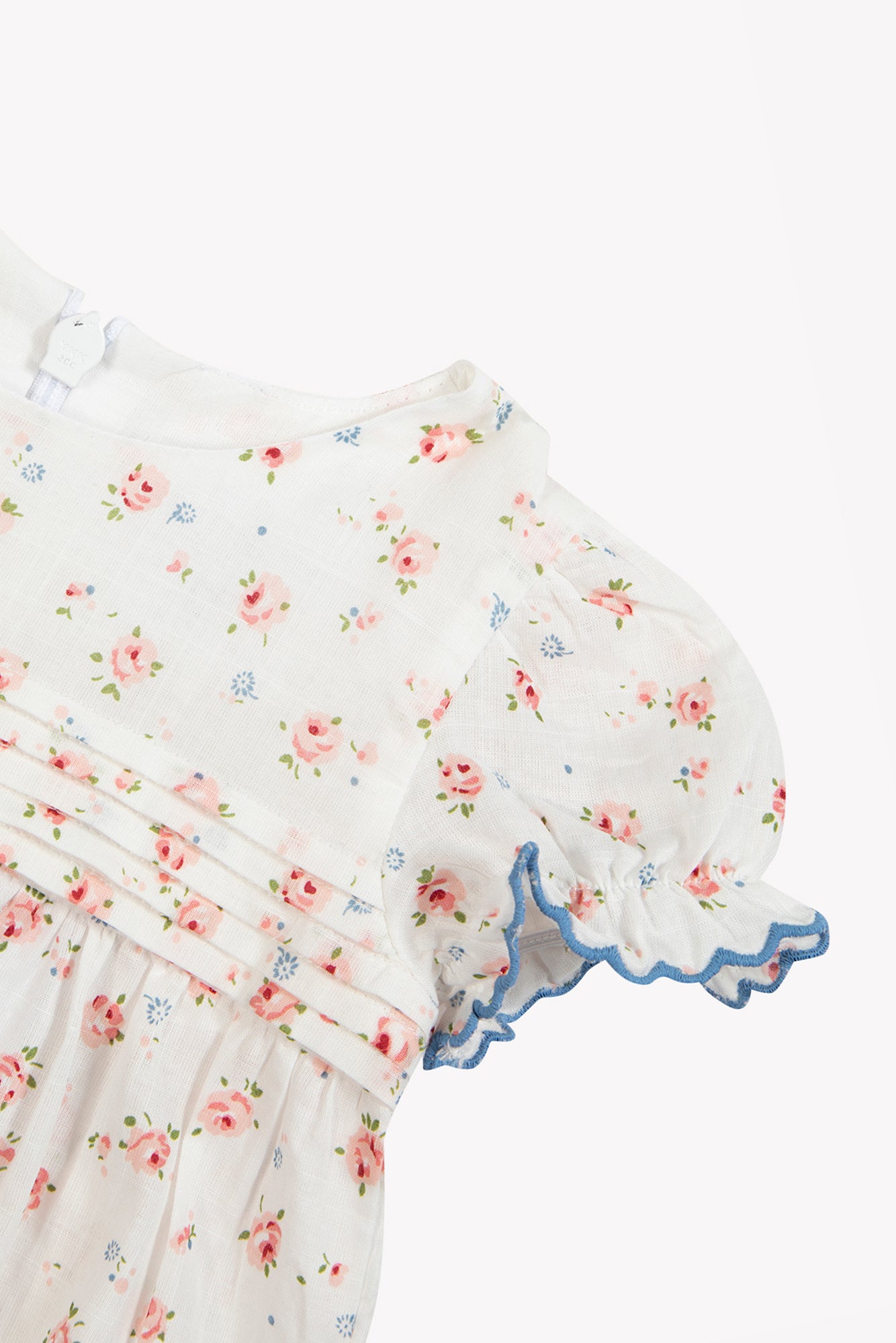 Jumpsuit short - Ecru cotton floral pattern