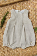 Kurzer Overall - Beige Heidekraut Leinen