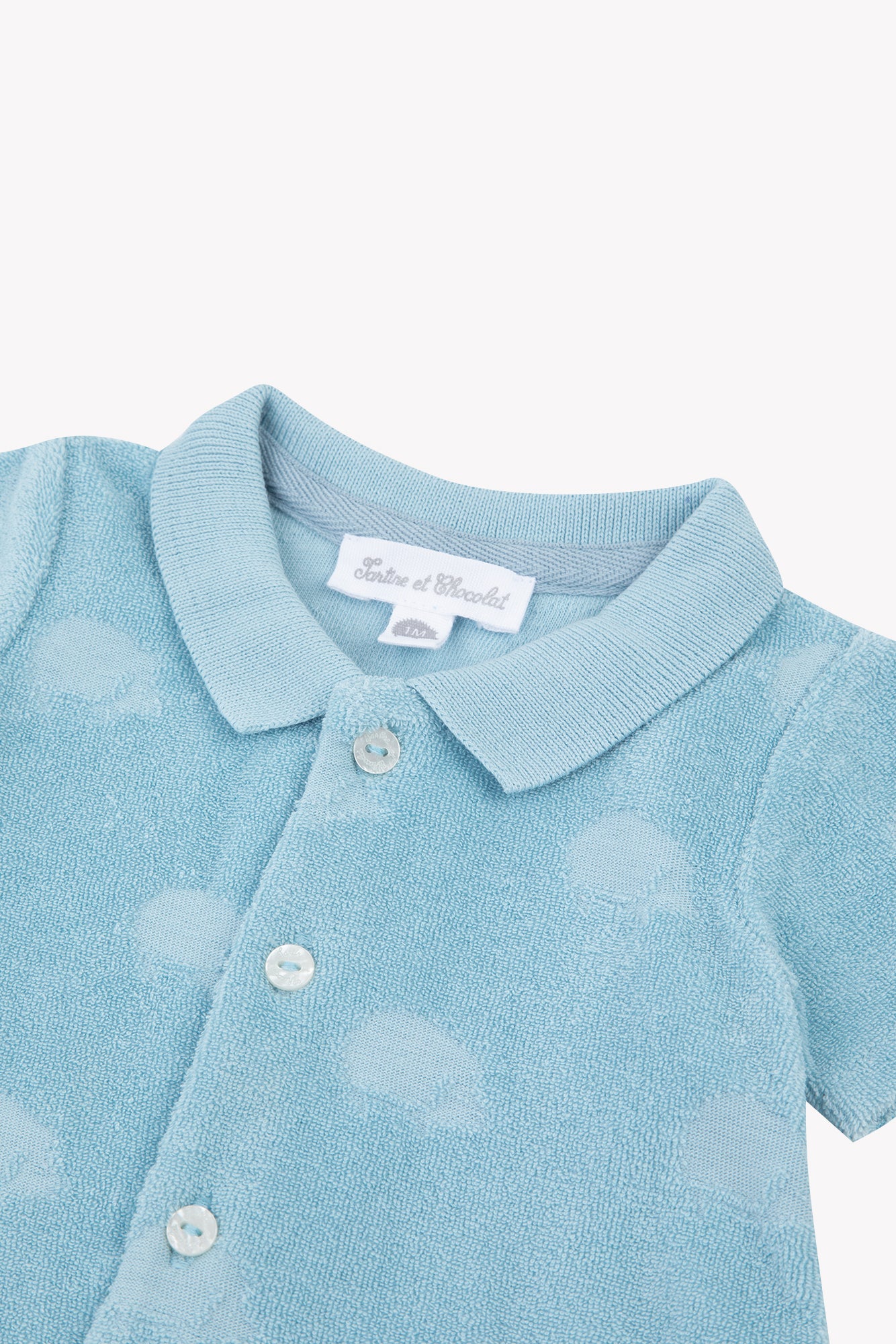 Kurzer Overall - Blau Horizont-Igelmuster aus Baumwolle