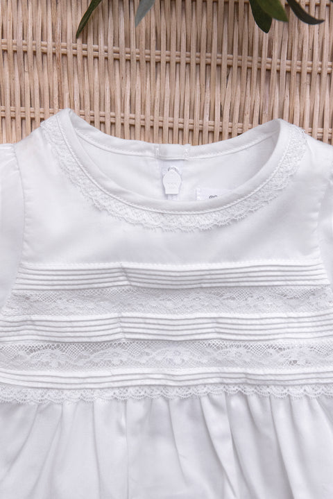 Kurzer Overall - Ecru Baumwolle Spitze - Image principale