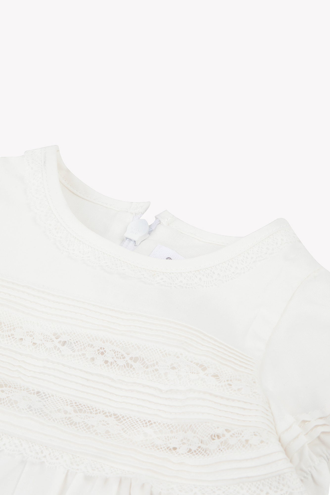 Kurzer Overall - Ecru Baumwolle Spitze