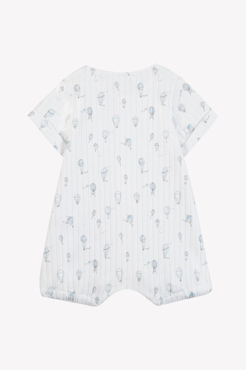 Combinaison courte - Ecru coton imprimé montgolfière - Image principale