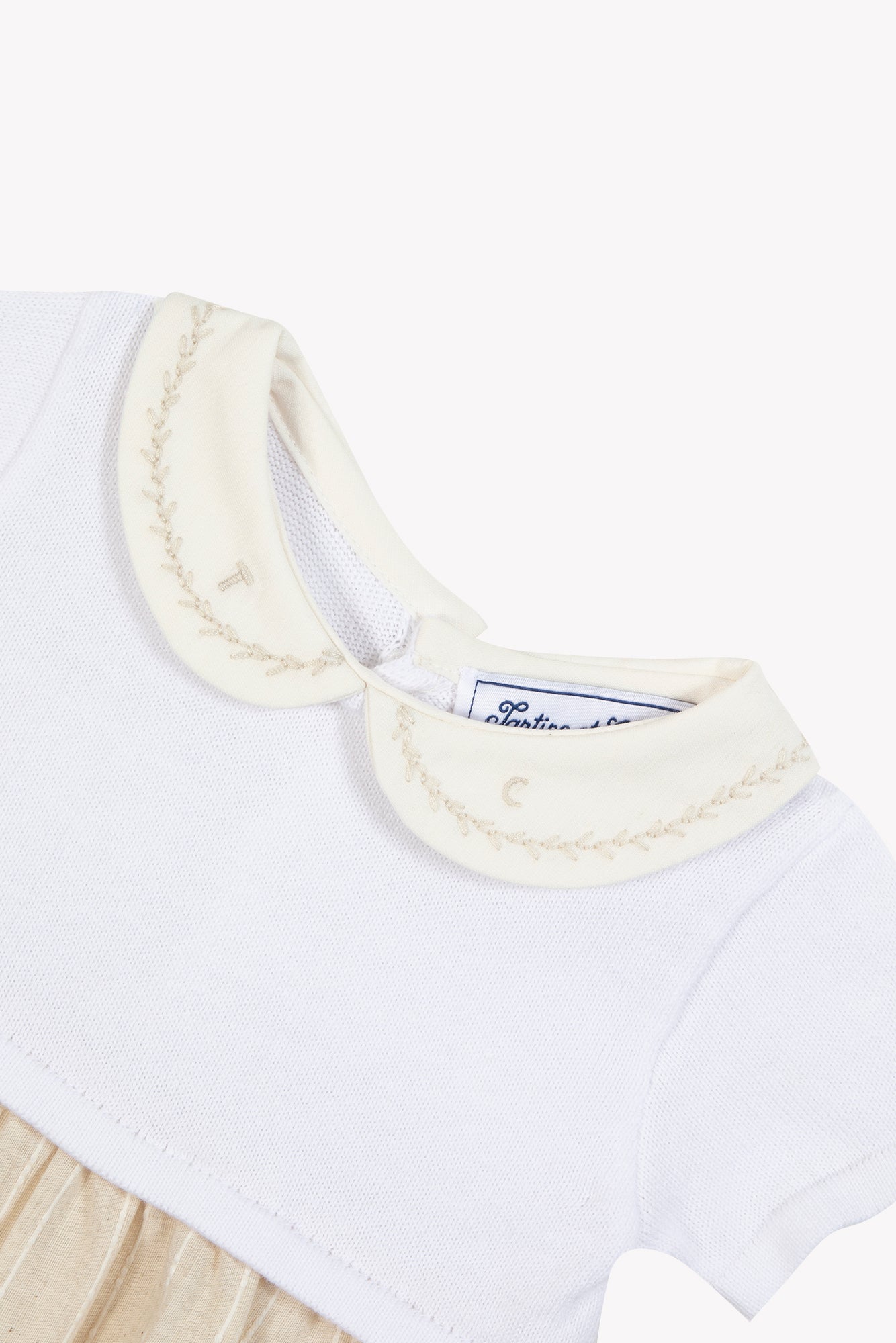 Korte jumpsuit - Beige Streeps