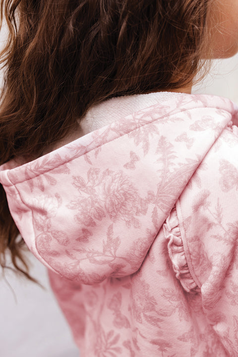 Conjunto Jogging - Rosa 100% algodón Estampado inspiración Toile de jouy - Image principale