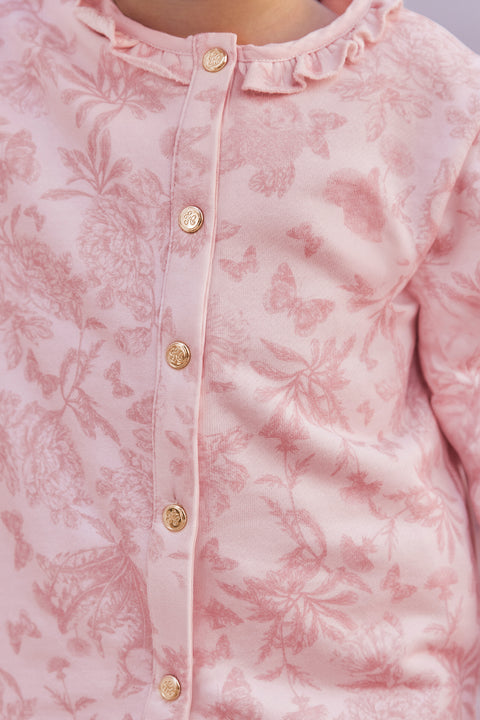 Ensemble Jogging - Rose pâle 100% coton imprimé illustration Toile de Jouy - Image principale