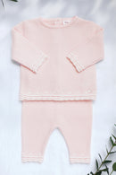 Ensemble long - Rose coton festonné