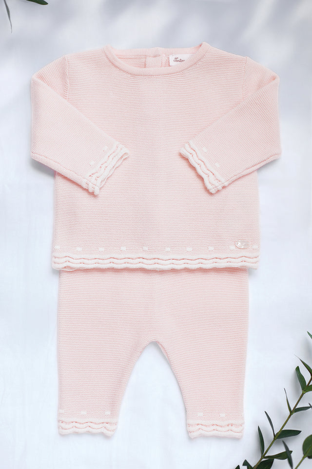 Ensemble long - Rose coton festonné - Image principale