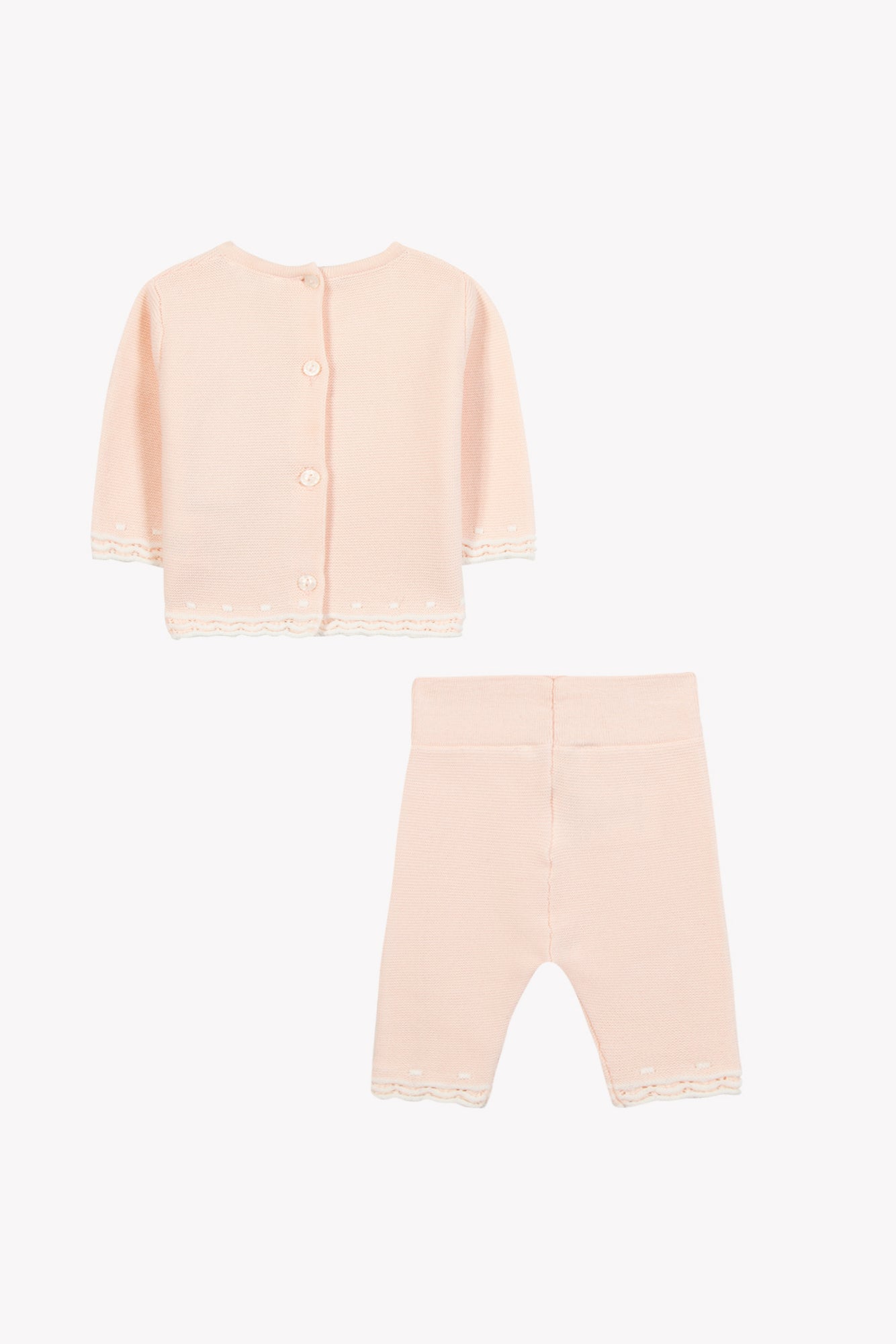 Ensemble long - Rose coton festonné