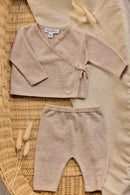 Outfit Lang - Beige Heidekraut-Wickel