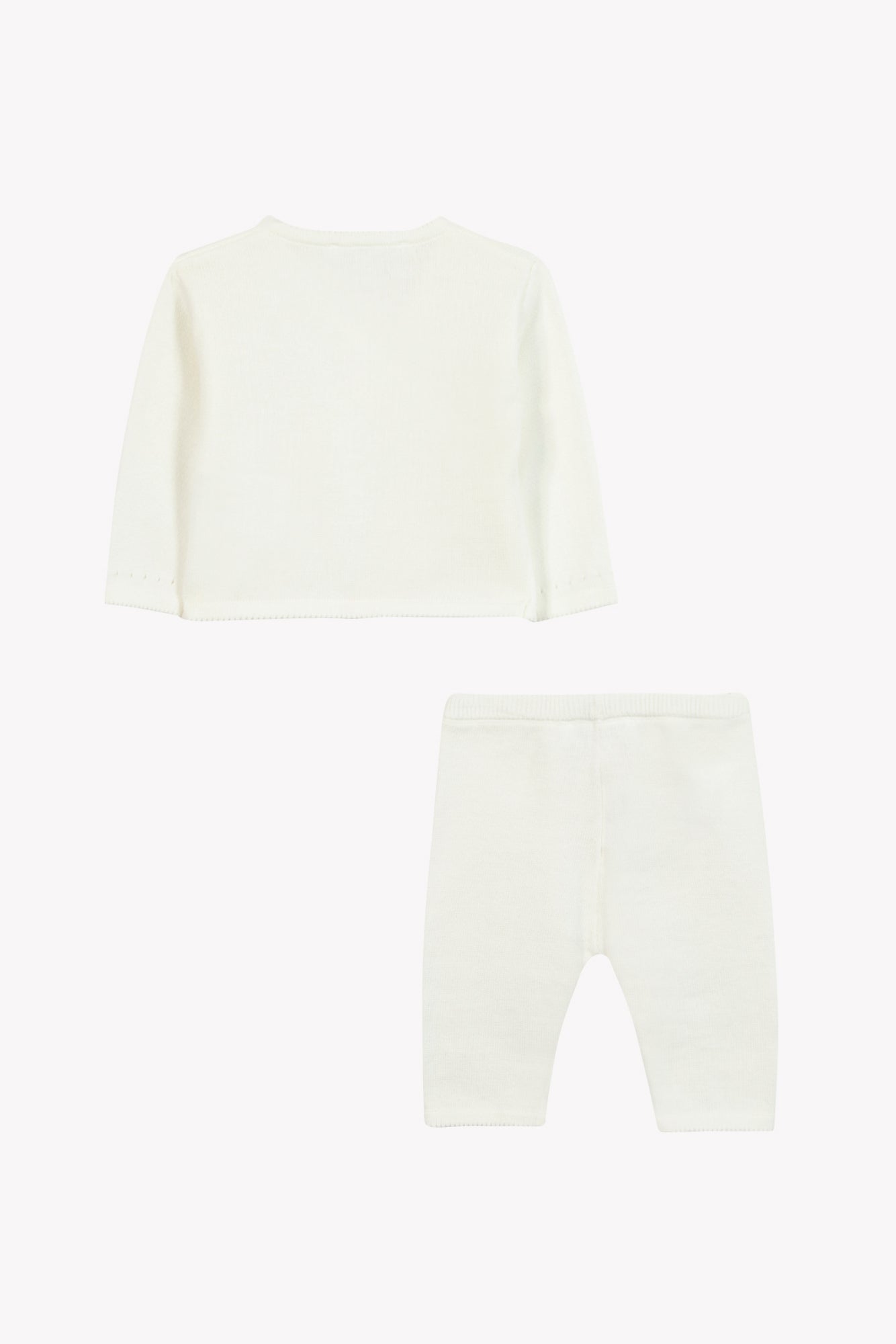 Ensemble long - Ecru coton cache-cœur