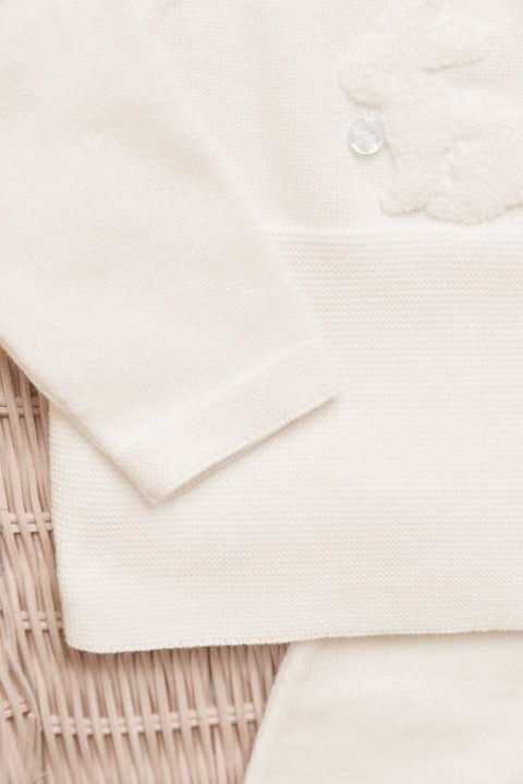 Ensemble long - Ecru broderie lapin - Image principale