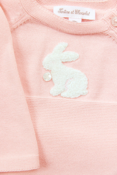 Ensemble long - Rose broderie lapin - Image principale