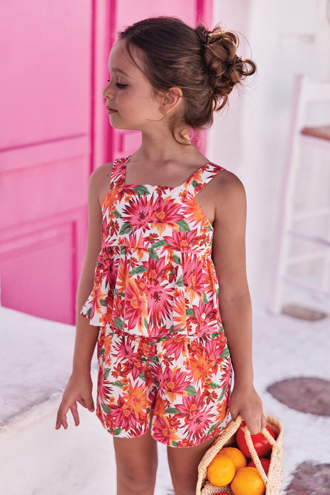 Conjunto corto - Algodón Estampado florido - Image principale