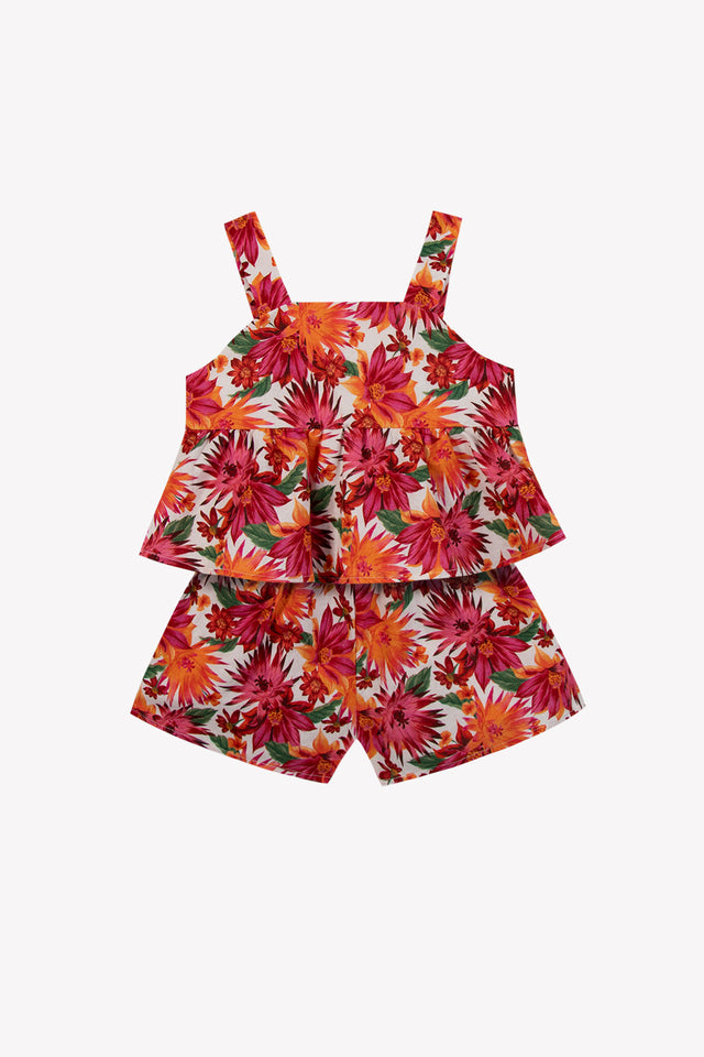 Ensemble court - Coton imprimé fleuri - Image principale