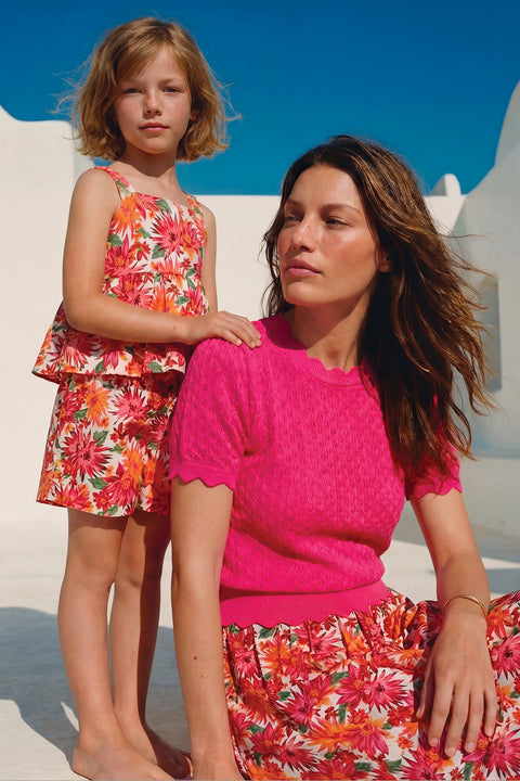 Conjunto corto - Algodón Estampado florido - Image principale