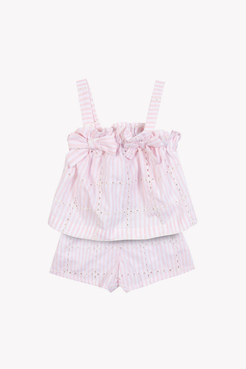Ensemble court - Rose coton rayures - Image principale