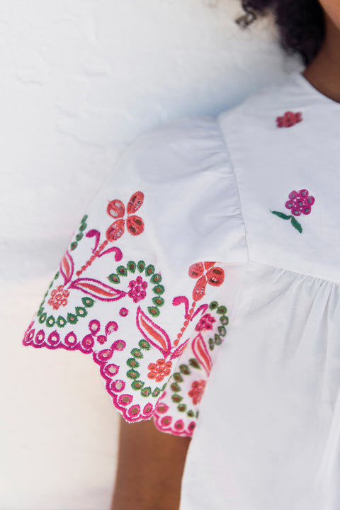 Insiemi breve - Bianco Ricamo svolta - Image principale