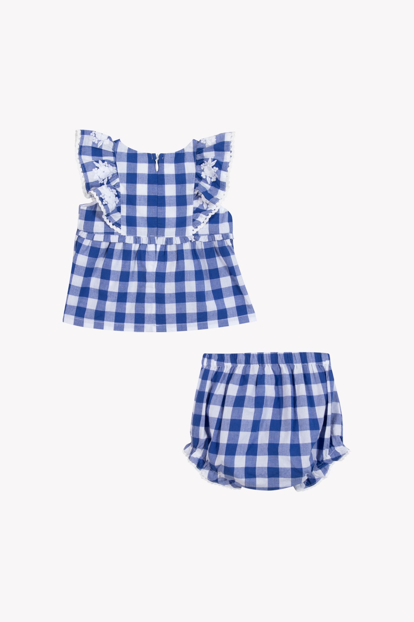 Outfit short - Blue electric cotton pattern Two-tone gingham